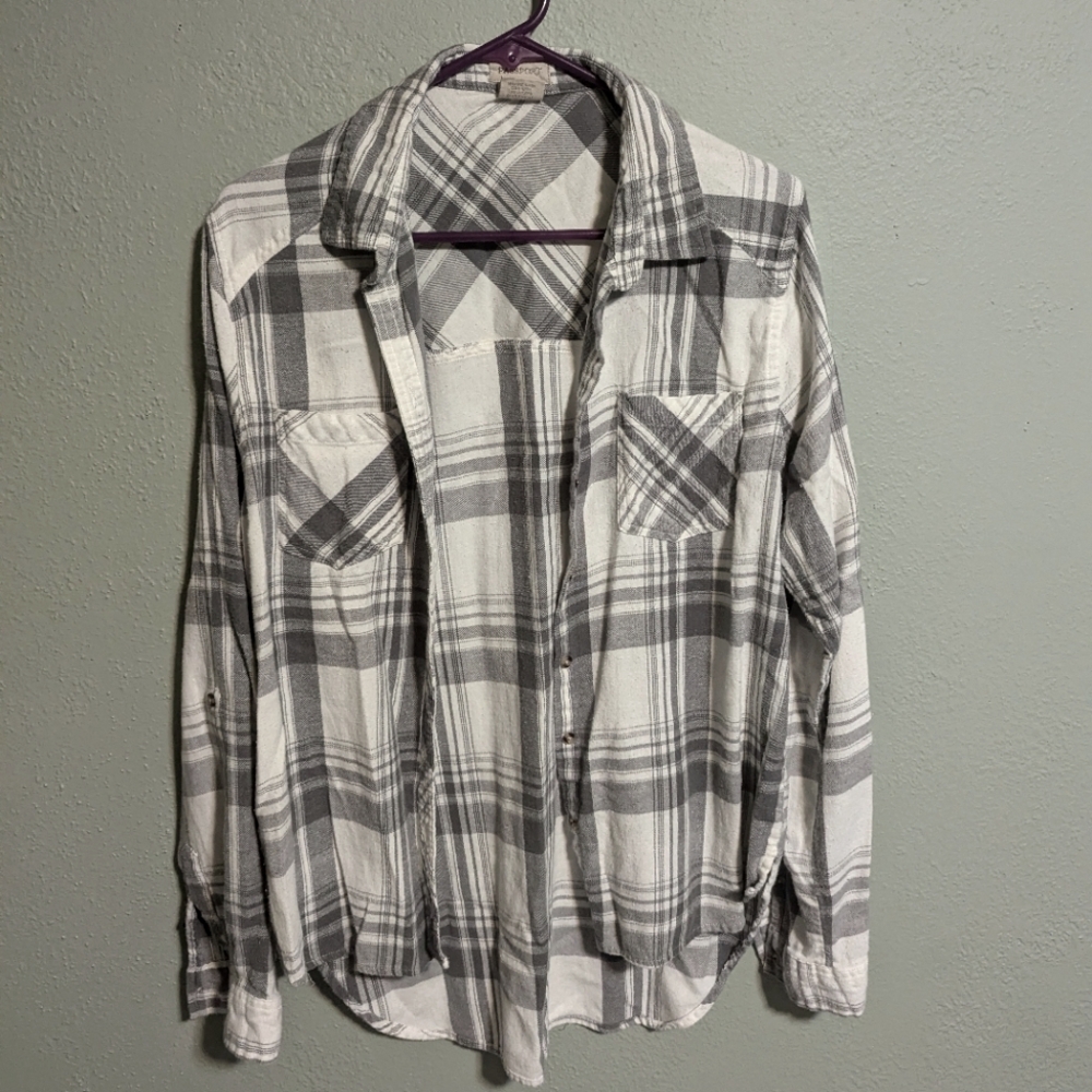 white & gray flannel | xl | passport